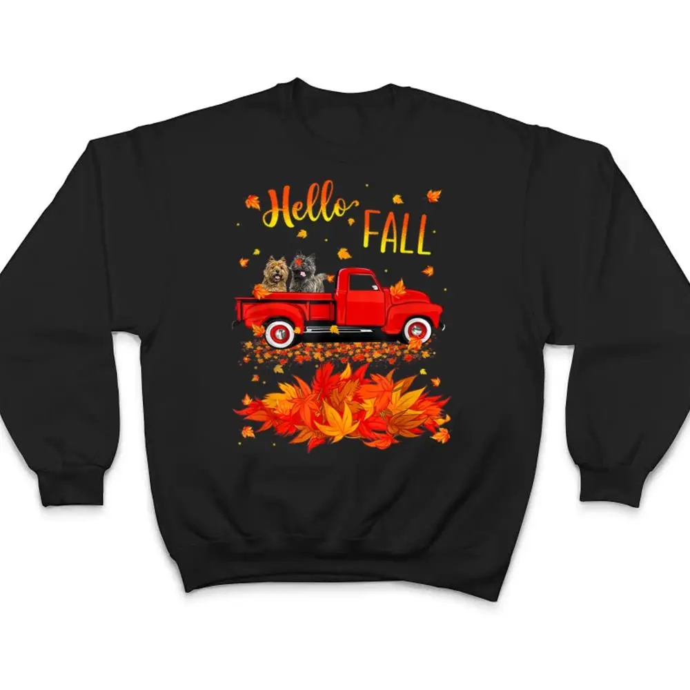 Hello-Fall-Cairn-Terrier-Leaf-Autumn-Red-Truck-Dog-Lover-T-Shirt-4 Hello Fall Cairn Terrier Leaf Autumn Red Truck Dog Lover T Shirt