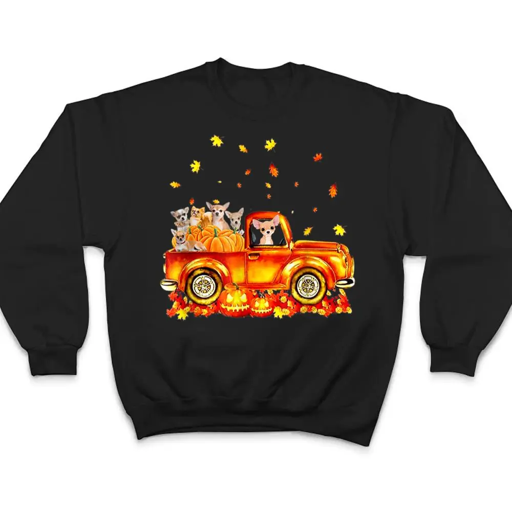 Hello-Fall-Chihuahua-Leaf-Autumn-Red-Truck-Dog-Lover-Ver-1-T-Shirt-4 Hello Fall Chihuahua Leaf Autumn Red Truck Dog Lover Ver 1 T Shirt