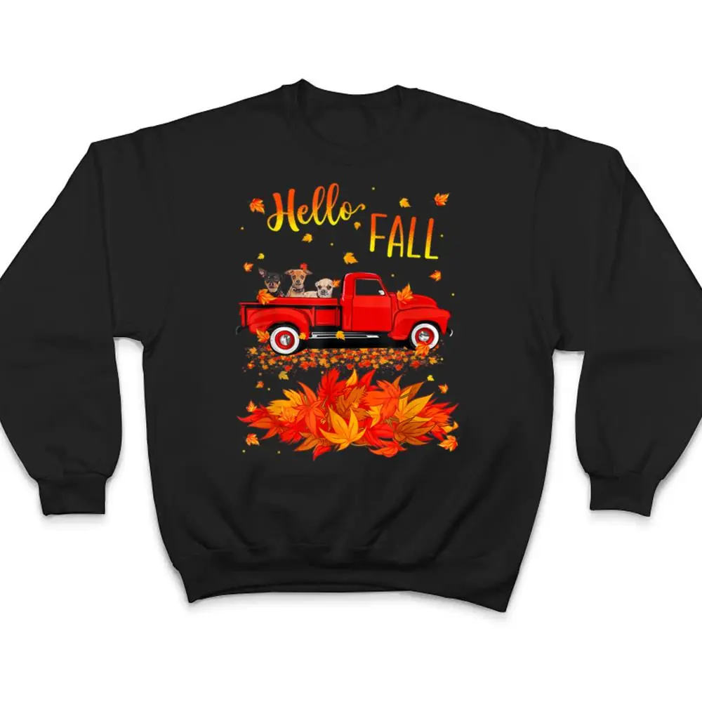 Hello-Fall-Chihuahua-Leaf-Autumn-Red-Truck-Dog-Lover-Ver-2-T-Shirt-4 Hello Fall Chihuahua Leaf Autumn Red Truck Dog Lover Ver 2 T Shirt