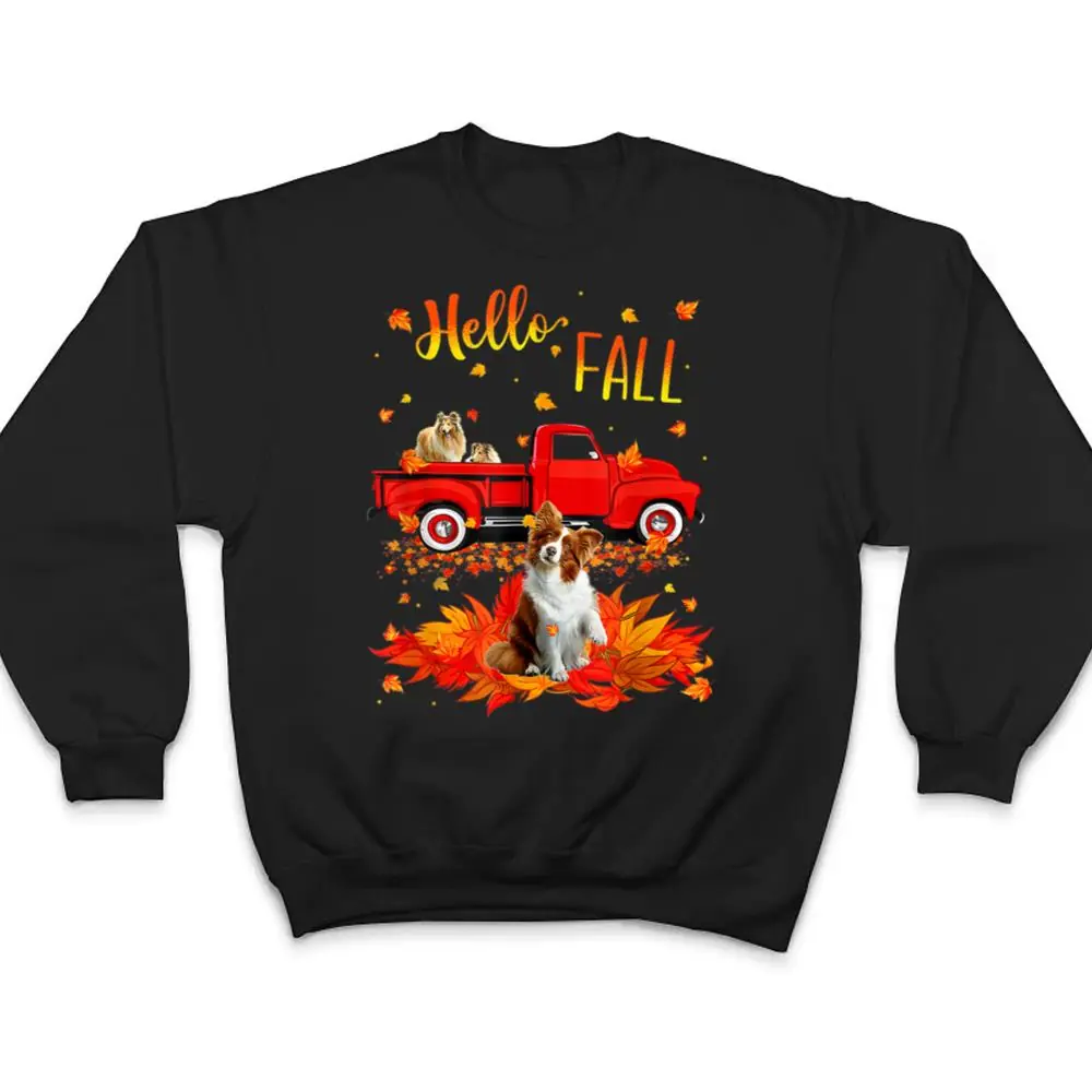 Hello-Fall-Collie-Leaf-Autumn-Red-Truck-Dog-Lover-T-Shirt-4 Hello Fall Collie Leaf Autumn Red Truck Dog Lover T Shirt