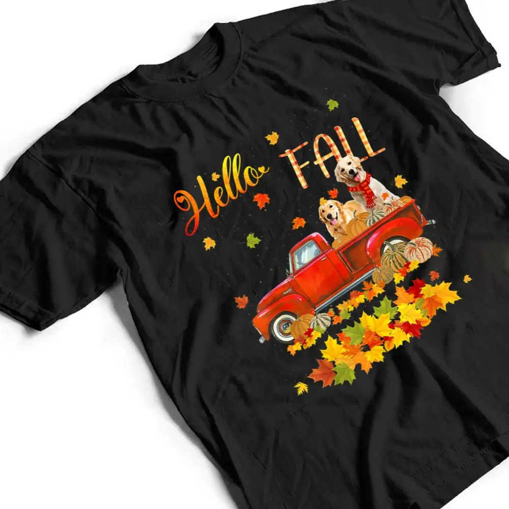 Hello-Fall-Golden-Retriever-Leaf-Autumn-Red-Truck-Dog-Lover-T-Shirt-2 Hello Fall Golden Retriever Leaf Autumn Red Truck Dog Lover T Shirt