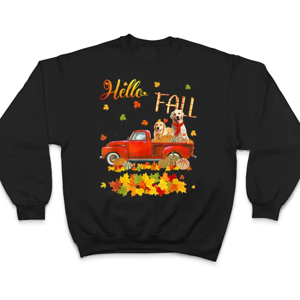 Hello-Fall-Golden-Retriever-Leaf-Autumn-Red-Truck-Dog-Lover-T-Shirt-4 Hello Fall Golden Retriever Leaf Autumn Red Truck Dog Lover T Shirt