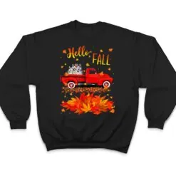 Hello Fall Husky Leaf Autumn Red Truck Dog Lover T Shirt Hello Fall Husky Leaf Autumn Red Truck Dog Lover T Shirt