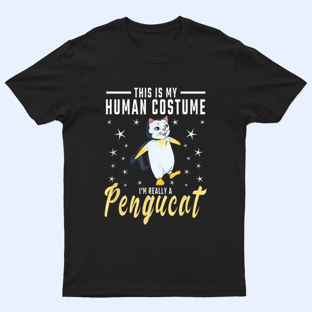 His Is My Human Costume I M Really A Pengucat Penguin Cat T Shirt His Is My Human Costume I M Really A Pengucat Penguin Cat T Shirt
