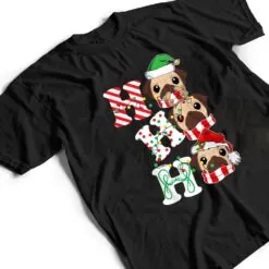 Ho Ho Ho Pug Dog Lights Santa Hat reindeer ELF Christmas T Shirt Ho Ho Ho Pug Dog Lights Santa Hat reindeer ELF Christmas T Shirt
