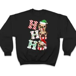 Ho Ho Ho Pug Dog Lights Santa Hat reindeer ELF Christmas T Shirt Ho Ho Ho Pug Dog Lights Santa Hat reindeer ELF Christmas T Shirt