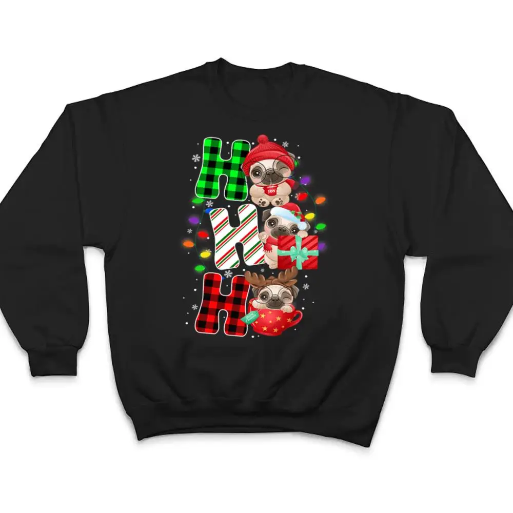 Ho-Ho-Ho-Santa-Claus-Pug-Dog-Lovers-Funny-Christmas-Pajamas-T-Shirt-4 Ho Ho Ho Santa Claus Pug Dog Lovers Funny Christmas Pajamas T Shirt