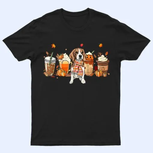Horror Fall Coffee Beagle Dog Hallowwen Pumpkin Spice Autumn T Shirt