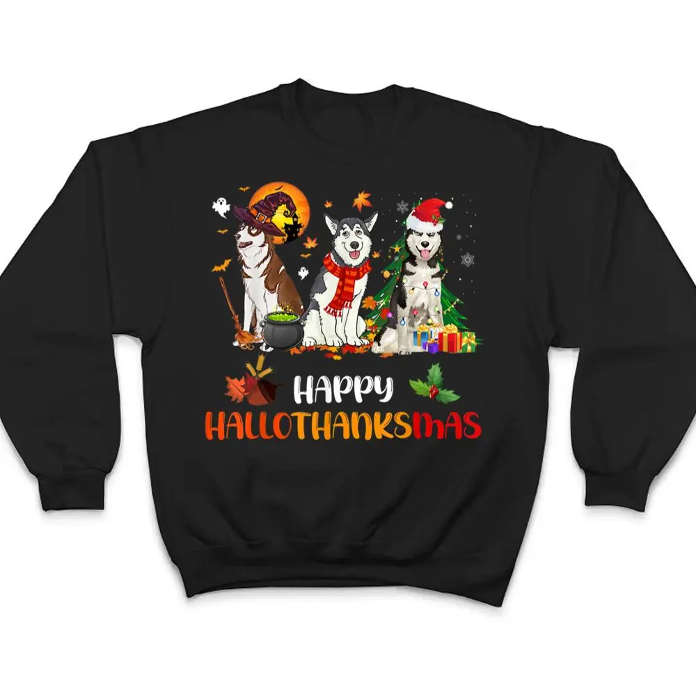 Husky-Dog-Happy-Hallothanksmas-Halloween-Thanksgiving-T-Shirt-4 Husky Dog Happy Hallothanksmas Halloween Thanksgiving T Shirt