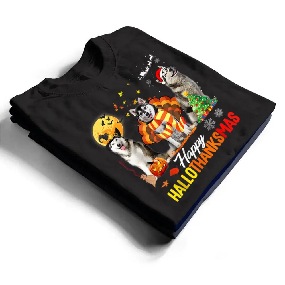 Husky-Dog-Happy-Hallothanksmas-Halloween-Thanksgiving-Xmas-T-Shirt-1 Husky Dog Happy Hallothanksmas Halloween Thanksgiving Xmas T Shirt