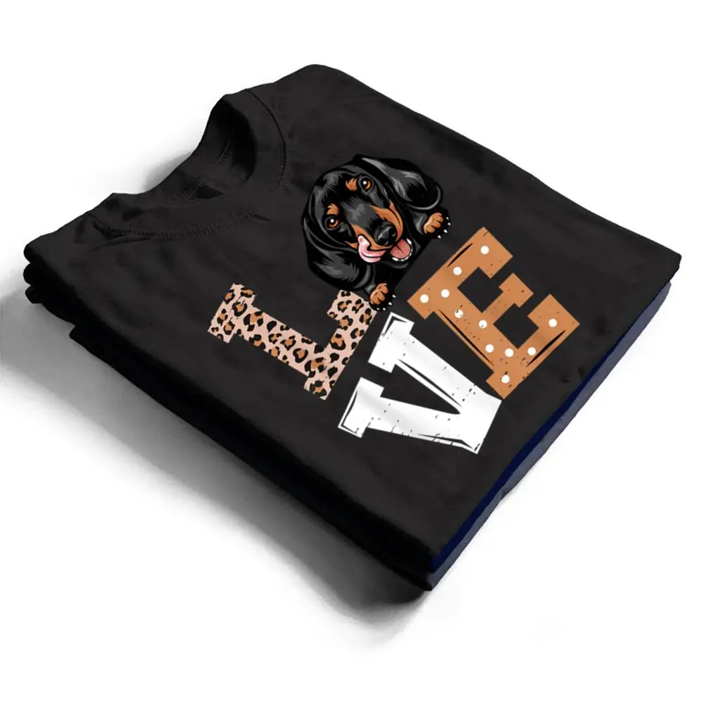 I-Love-My-Dachshund-Funny-Dog-Lovers-Leopard-Print-T-Shirt-1 I Love My Dachshund Funny Dog Lovers Leopard Print T Shirt