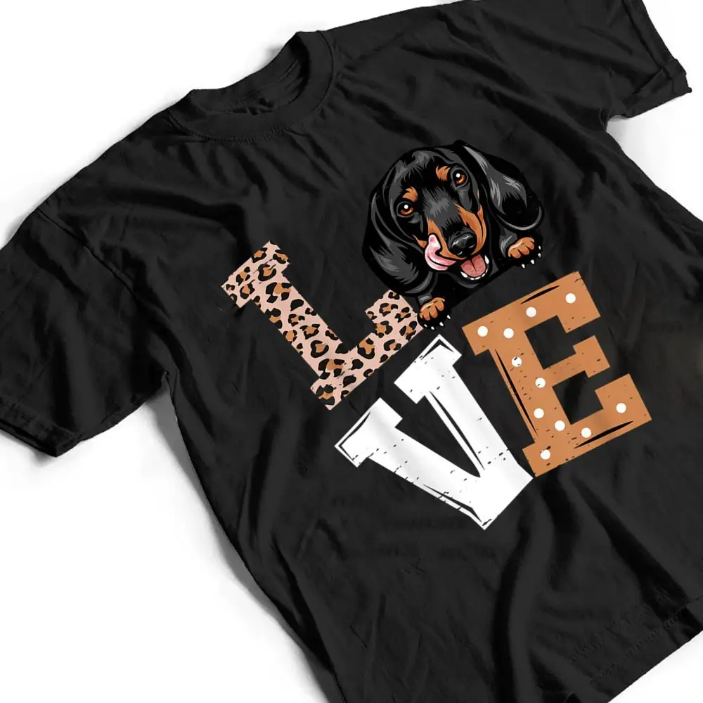 I-Love-My-Dachshund-Funny-Dog-Lovers-Leopard-Print-T-Shirt-2 I Love My Dachshund Funny Dog Lovers Leopard Print T Shirt