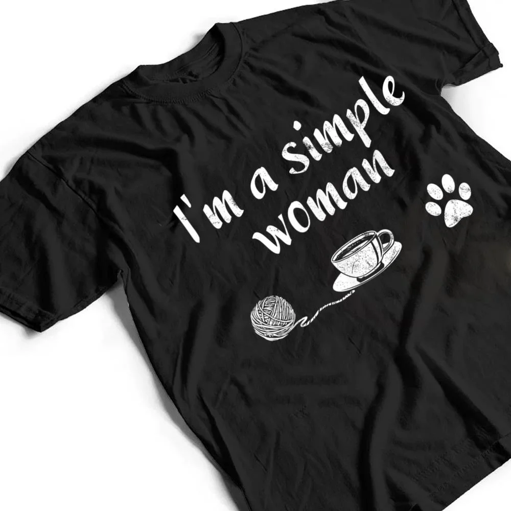 I-M-A-Simple-Woman-Loves-Knitting-Coffee-Dog-Cat-Paw-T-Shirt-2 I M A Simple Woman Loves Knitting Coffee Dog Cat Paw T Shirt