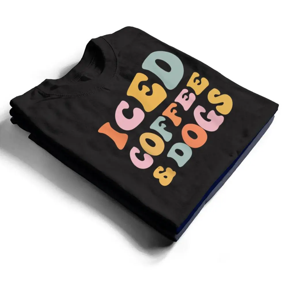 Iced-Coffee-and-Dogs-Funny-Retro-Vintage-T-Shirt-1 Iced Coffee and Dogs Funny Retro Vintage T Shirt