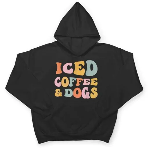 Iced Coffee and Dogs Funny Retro Vintage T Shirt