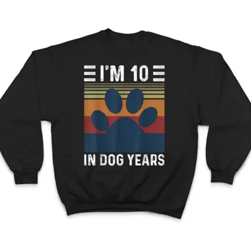 I'm 10 In Dog Years 70th Birthday Vintage Funny 70 Year Old T Shirt