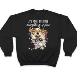 I'm Fine Everything Is Fine Corgi Dog Christmas Lights Xmas T Shirt I'm Fine Everything Is Fine Corgi Dog Christmas Lights Xmas T Shirt