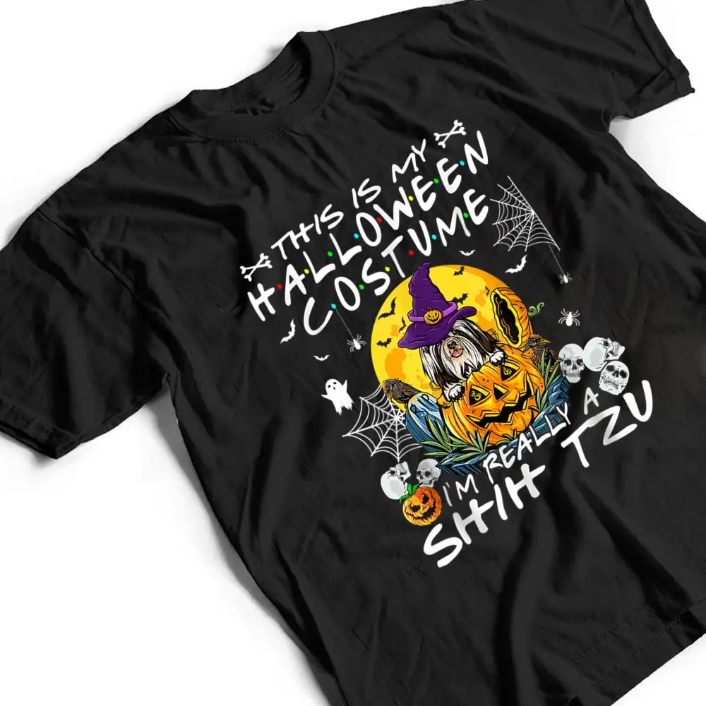 Im-Really-A-Shih-Tzu-Dog-Lover-Halloween-Costume-T-Shirt-2 I'm Really A Shih Tzu Dog Lover Halloween Costume T Shirt