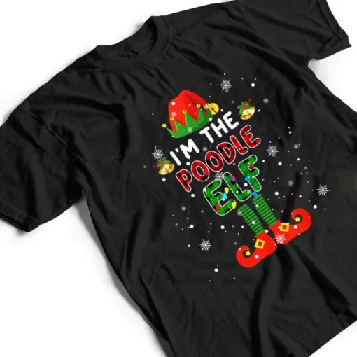 I'm The Poodle Elf Xmas Red Plaid Elf Costume Dog Lover T Shirt