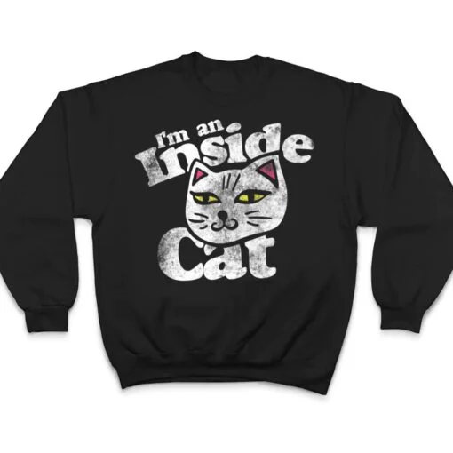 I'm an inside cat vintage style cat lovers T Shirt