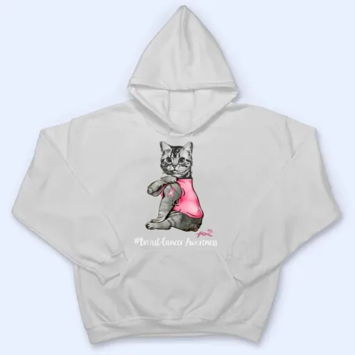 In October We Wear Pink Black Cat Breast Cancer Awareness T Shirt
