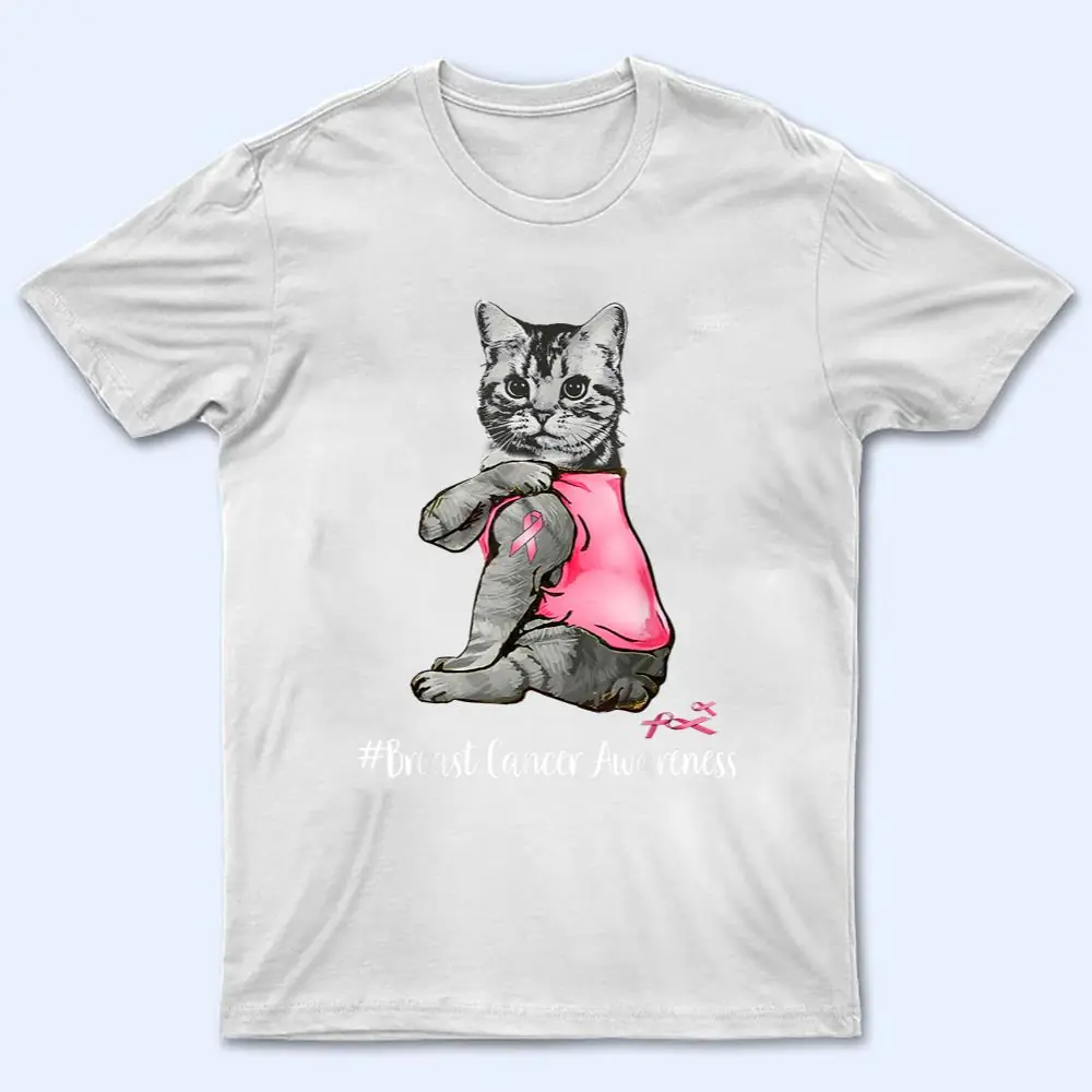 In October We Wear Pink Black Cat Breast Cancer Awareness T Shirt In October We Wear Pink Black Cat Breast Cancer Awareness T Shirt