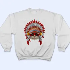 Indigenous Ragdoll Native American Cat Indian Headdress T Shirt