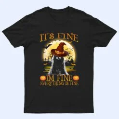 It 'Fine I'm Fine Everything Is Fine Halloween Cat Lover T Shirt