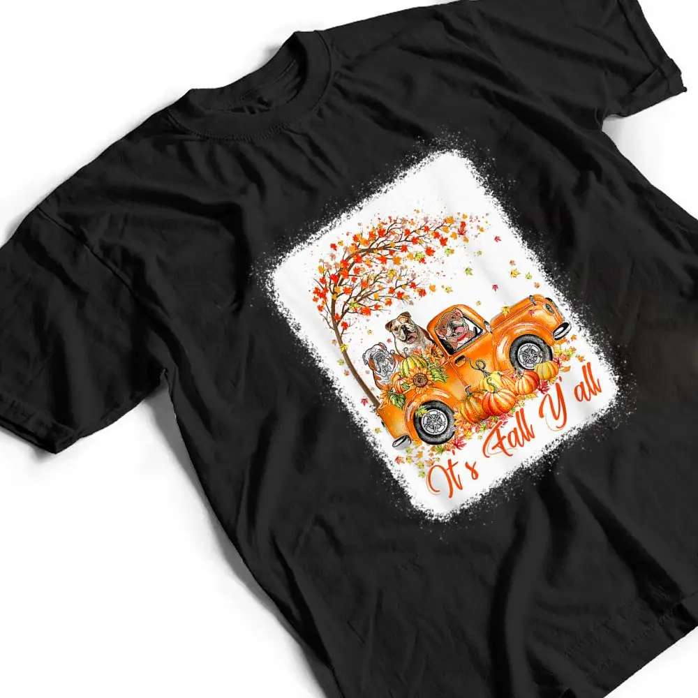 Its-Fall-Yall-Bulldog-Riding-Truck-Pumpkin-Autumn-Fall-T-Shirt-2 It's Fall Y'all Bulldog Riding Truck Pumpkin Autumn Fall T Shirt