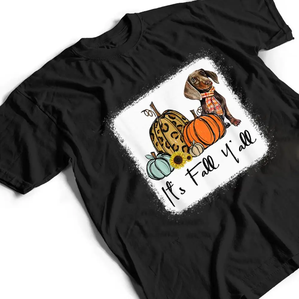 Its-Fall-Yall-Yellow-Dachshund-Dog-Leopard-Pumpkin-Falling-T-Shirt-2 It's Fall Y'all Yellow Dachshund Dog Leopard Pumpkin Falling T Shirt