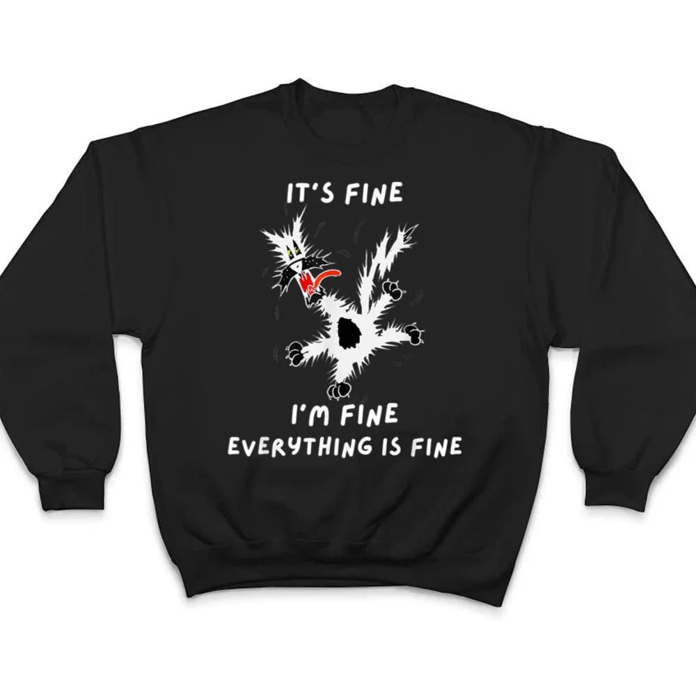Its-Fine-I-M-Fine-Funny-Coffee-Cute-Sarcastic-Black-Cat-T-Shirt-4 Its Fine I M Fine Funny Coffee Cute Sarcastic Black Cat T Shirt