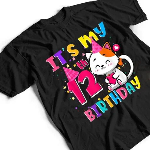 It's My 12th Birthday Gift nager 12 Year Old Cat Lover T Shirt