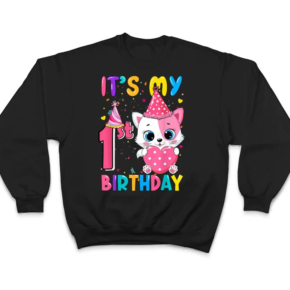 Its-My-1st-Birthday-Girl-Funny-Cat-Birthday-1-Year-Old-T-Shirt-4 It's My 1st Birthday Girl Funny Cat Birthday 1 Year Old T Shirt