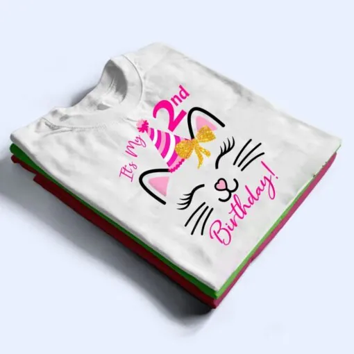 It's My 2nd Birthday Girl Funny Cat Birthday 2 Year Old T Shirt