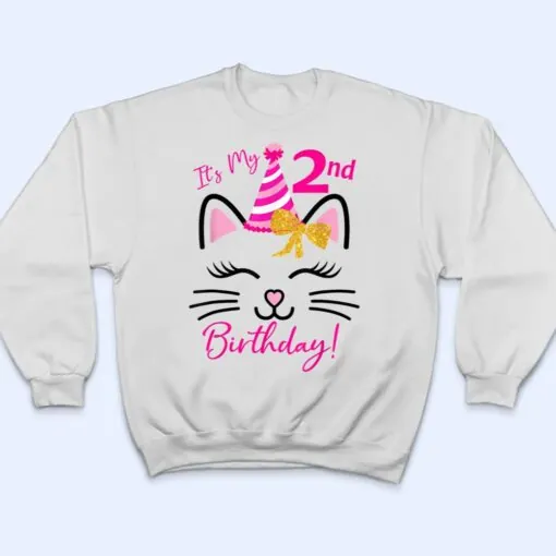 It's My 2nd Birthday Girl Funny Cat Birthday 2 Year Old T Shirt