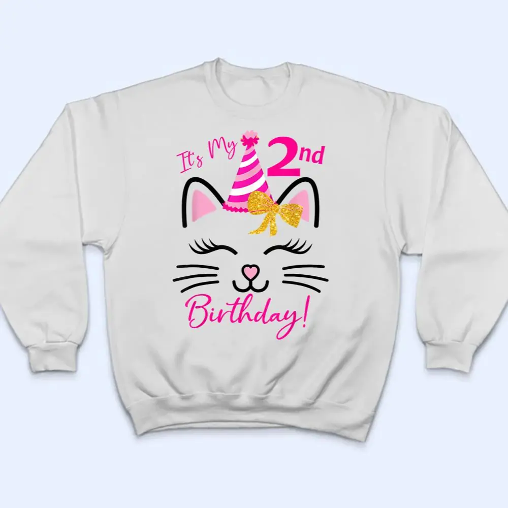 Its-My-2nd-Birthday-Girl-Funny-Cat-Birthday-2-Year-Old-T-Shirt-4 It's My 2nd Birthday Girl Funny Cat Birthday 2 Year Old T Shirt