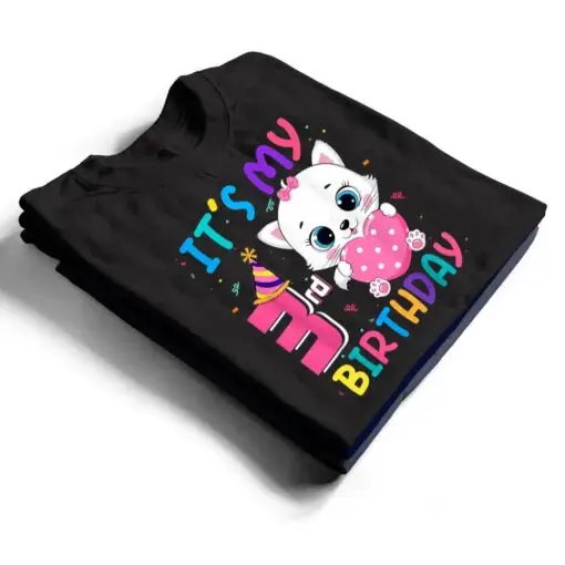 It's My 3rd Birthday Girl Funny Cat Birthday 3 Year Old T Shirt