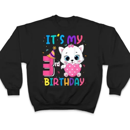 It's My 3rd Birthday Girl Funny Cat Birthday 3 Year Old T Shirt