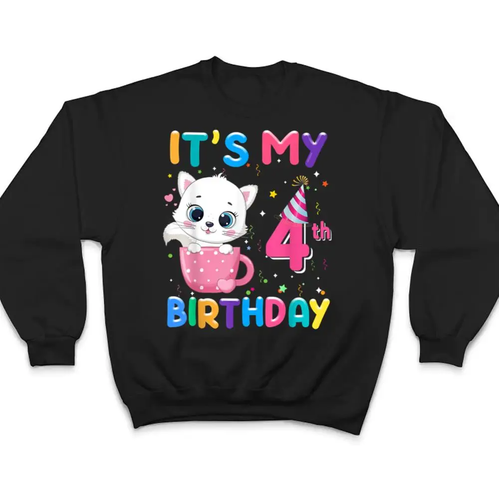 Its-My-4th-Birthday-Girl-Funny-Cat-Birthday-4-Year-Old-T-Shirt-4 It's My 4th Birthday Girl Funny Cat Birthday 4 Year Old T Shirt