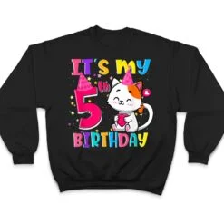 It's My 5th Birthday Gifts 5 Year Old Girl Funny Cat Lover T Shirt