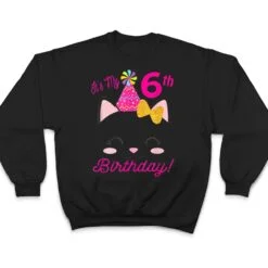 Its My 6H Birthday Girl Kitty Cat Heme Party Six T Shirt
