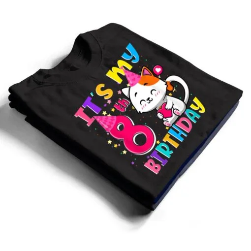 It's My 8th Birthday Gifts 8 Year Old Girl Funny Cat Lover T Shirt