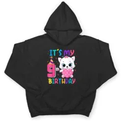 It's My 9th Birthday Girl Funny Cat Birthday 9 Year Old T Shirt