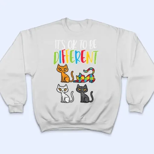 Its Ok To Be Different Cat Puzzle Cute Autism Awareness Kids T Shirt