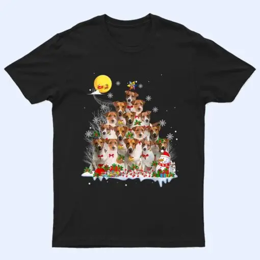 Jack Russell Terrier Dog Lover Matching Santa Christmas Tree T Shirt