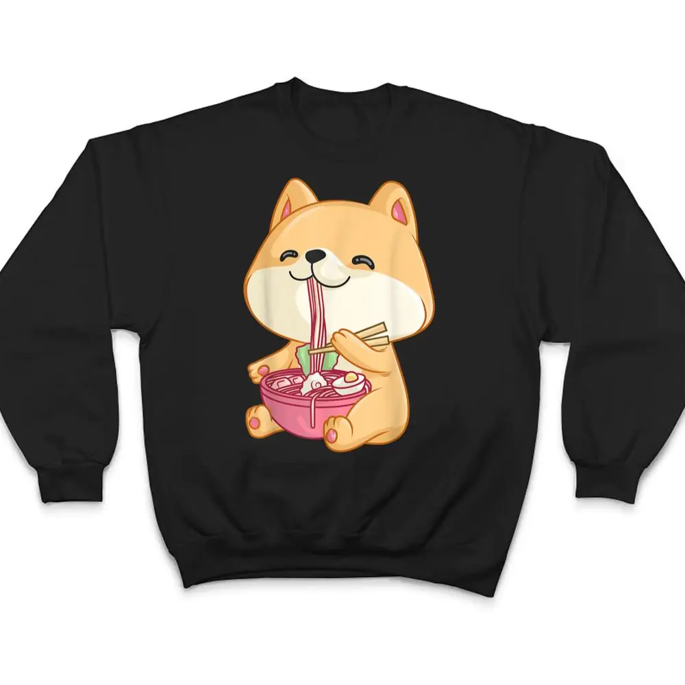 Japanese-Kawaii-Shiba-Inu-Women-Girls-Ramen-Noodles-T-Shirt-4 Japanese Kawaii Shiba Inu Women & Girls, Ramen Noodles T Shirt