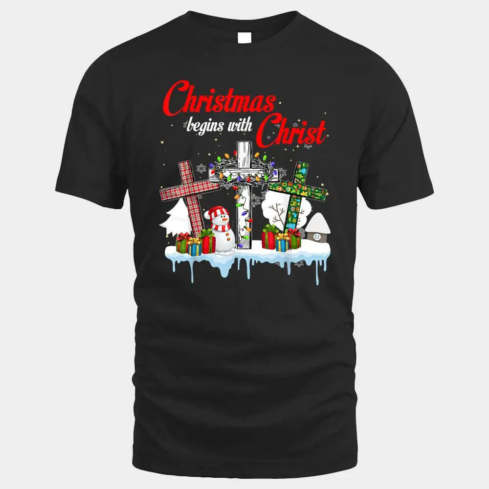 Jesus Christmas Begins With Christ Snowman Christian Cross Jesus Christmas Begins With Christ Snowman Christian Cross