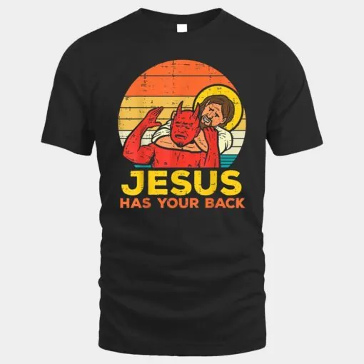 Jesus Has Your Back Jiu Jitsu Retro Christian Men Women Kids