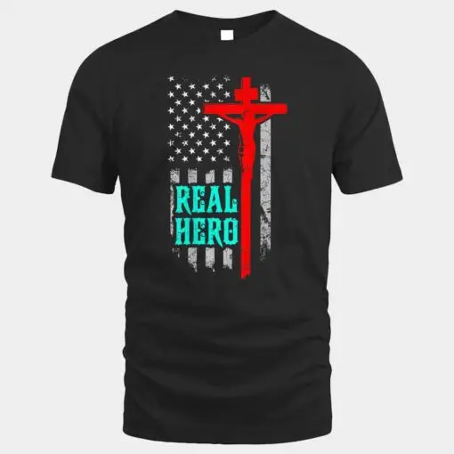 Jesus Is My Superhero Awesome God Flag T Shirt