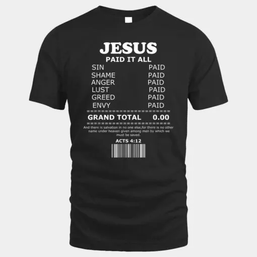 Jesus Paid It All Receipt